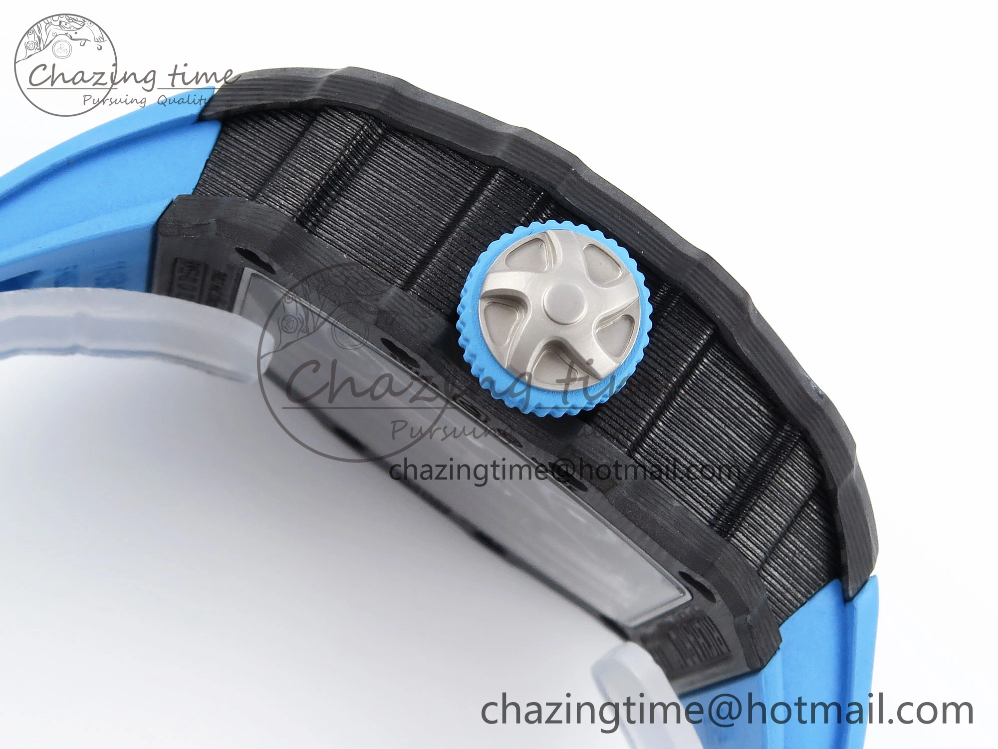 Unisex RM 53-01 Real Tourbillon Pablo Mac Donough 3KF Best Edition on Blue Rubber Strap 9315