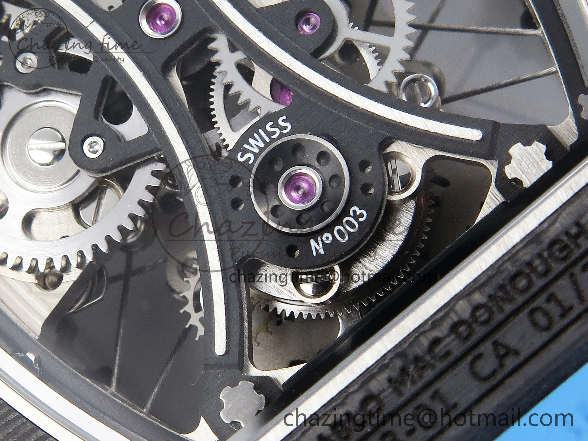 Unisex RM 53-01 Real Tourbillon Pablo Mac Donough 3KF Best Edition on Blue Rubber Strap 9315