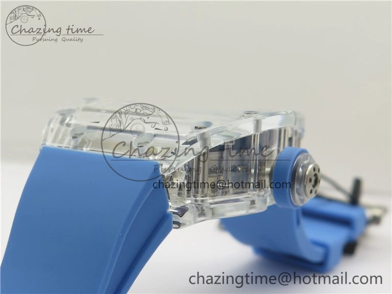 RM 53-01 Transparent Case Real Tourbillon Pablo Mac Donough JBF Best Edition on Blue Rubber Strap V Unisex 9390