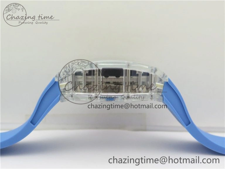 RM 53-01 Transparent Case Real Tourbillon Pablo Mac Donough JBF Best Edition on Blue Rubber Strap V Unisex 9390