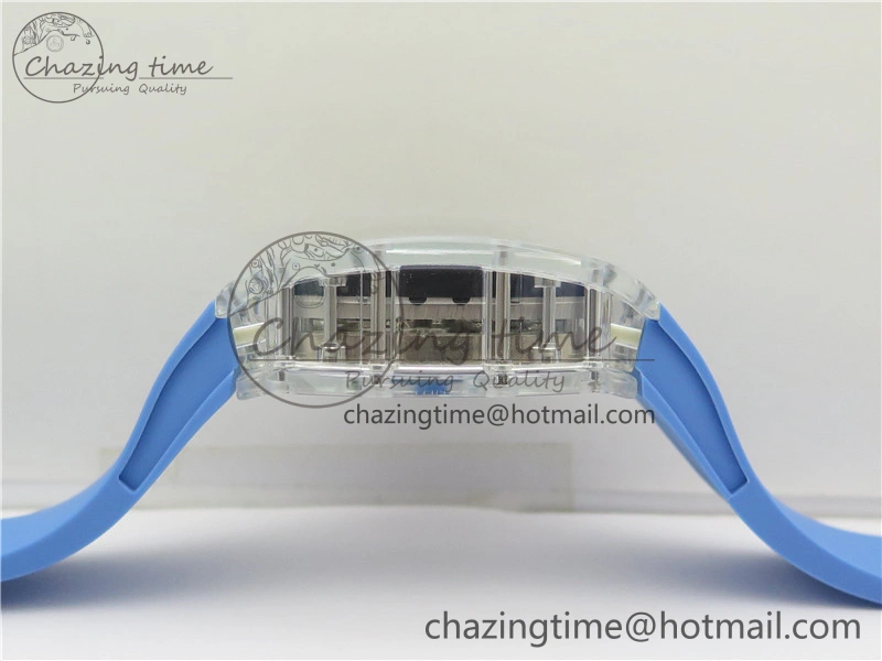 RM 53-01 Transparent Case Real Tourbillon Pablo Mac Donough JBF Best Edition on Blue Rubber Strap V Unisex 9390