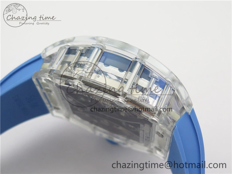 RM 53-01 Transparent Case Real Tourbillon Pablo Mac Donough JBF Best Edition on Blue Rubber Strap V Unisex 9390