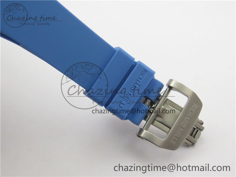 RM 53-01 Transparent Case Real Tourbillon Pablo Mac Donough JBF Best Edition on Blue Rubber Strap V Unisex 9390