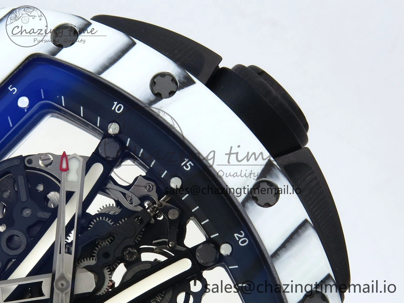 Soft RM 61-01 Yohan Blake NTPT ZF 1:1 Best Edition on White Rubber Strap RMUL2 Super Clone 9199