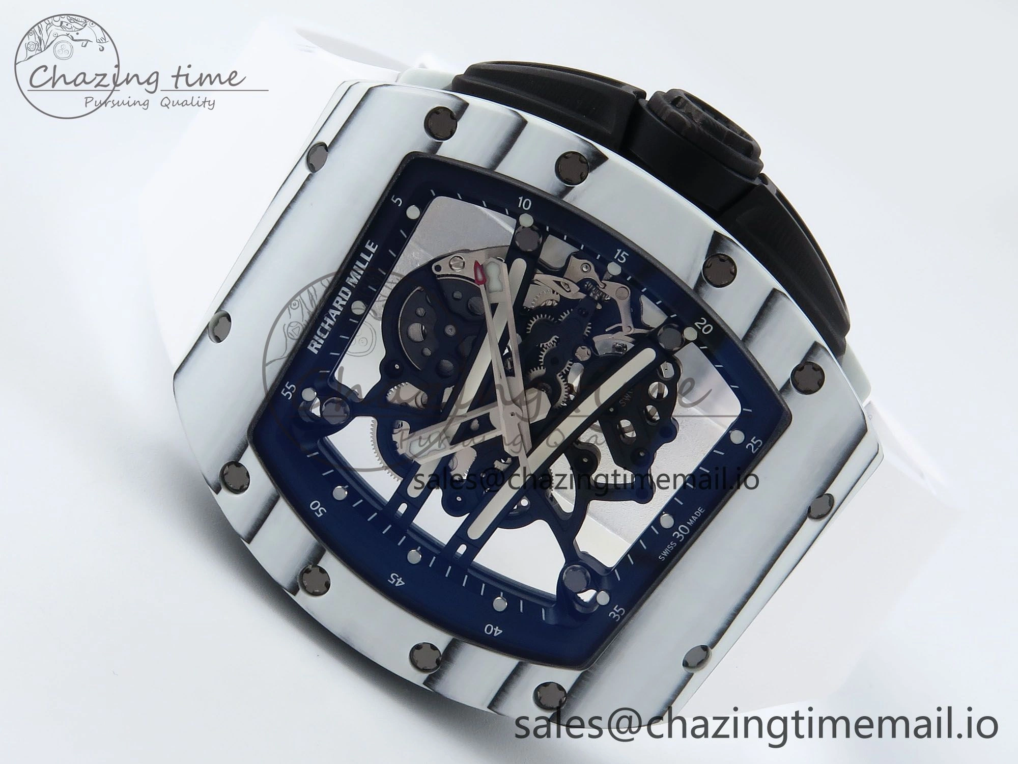 Soft RM 61-01 Yohan Blake NTPT ZF 1:1 Best Edition on White Rubber Strap RMUL2 Super Clone 9199