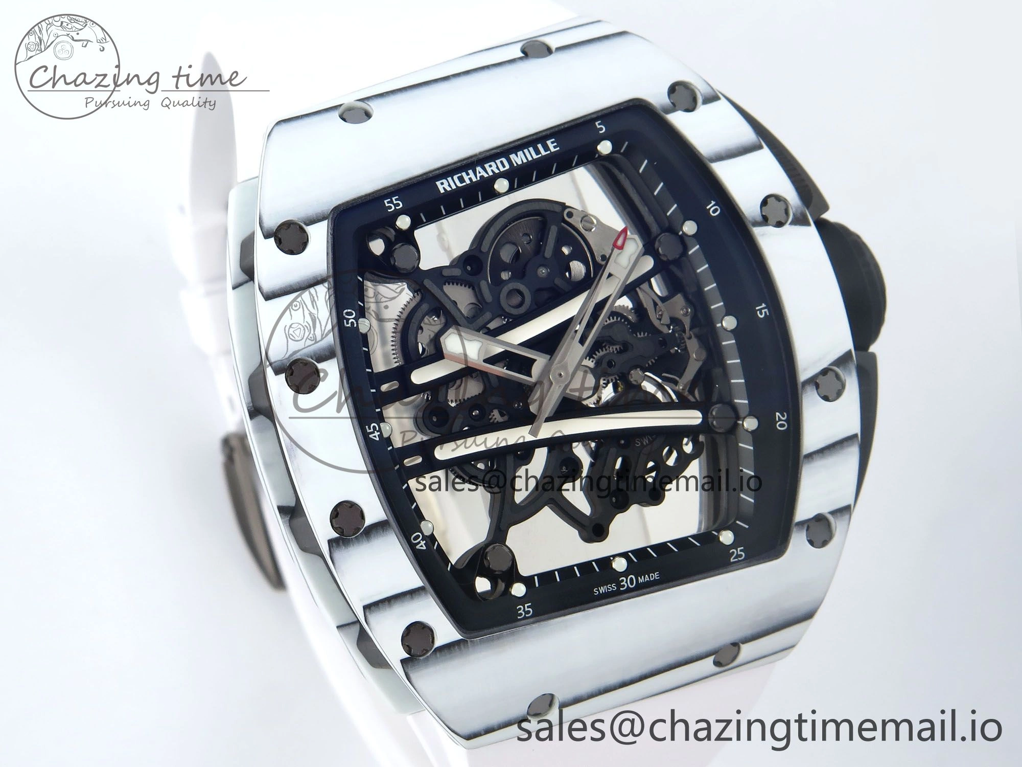 Soft RM 61-01 Yohan Blake NTPT ZF 1:1 Best Edition on White Rubber Strap RMUL2 Super Clone 9199