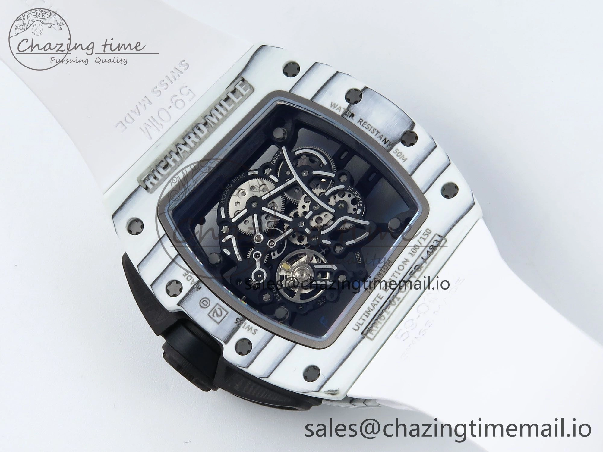 Soft RM 61-01 Yohan Blake NTPT ZF 1:1 Best Edition on White Rubber Strap RMUL2 Super Clone 9199