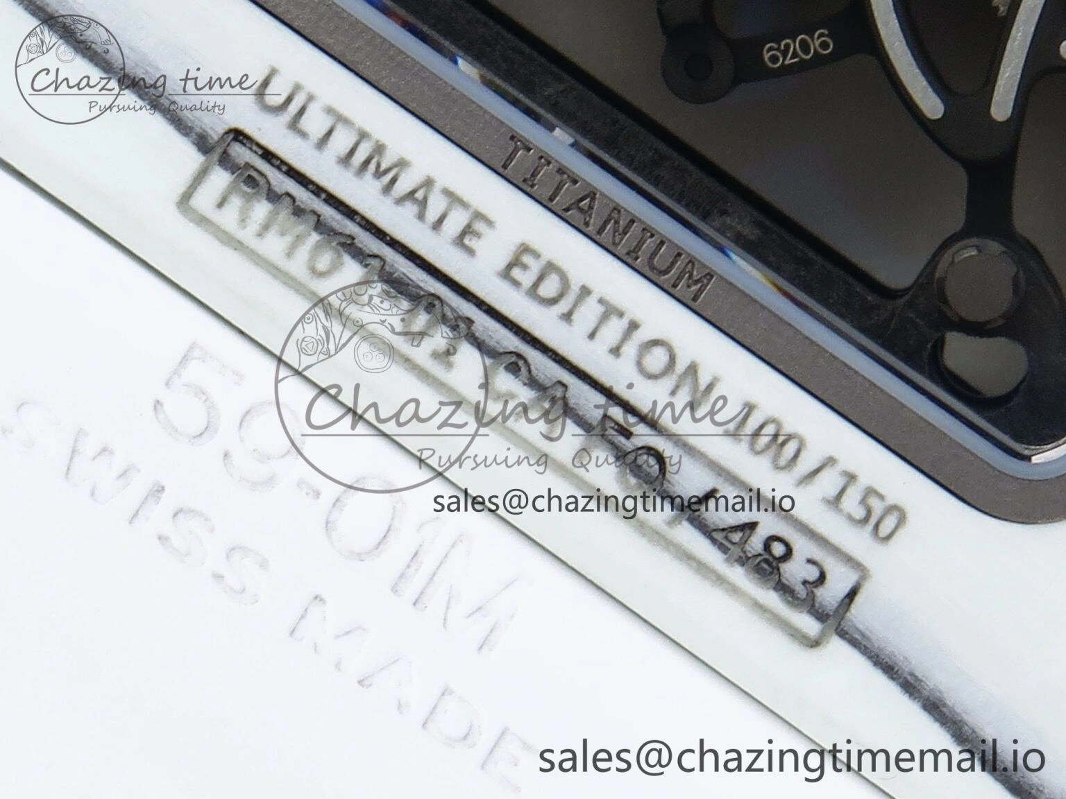 Soft RM 61-01 Yohan Blake NTPT ZF 1:1 Best Edition on White Rubber Strap RMUL2 Super Clone 9199