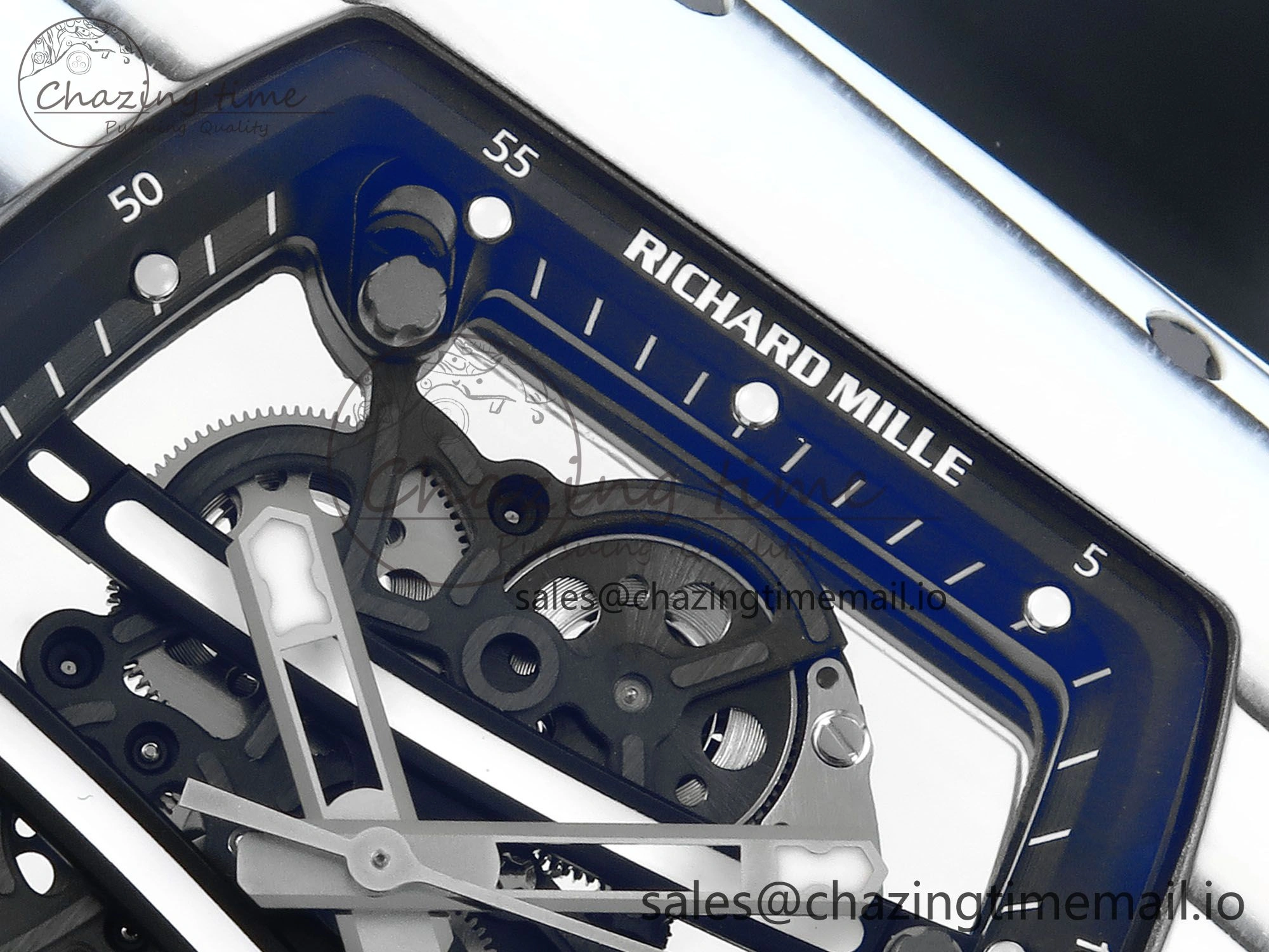 RM 61-01 Yohan Blake White NTPT ZF 1:1 Best Edition on Black Rubber Strap RMUL2 Super Clone Breathable 9207