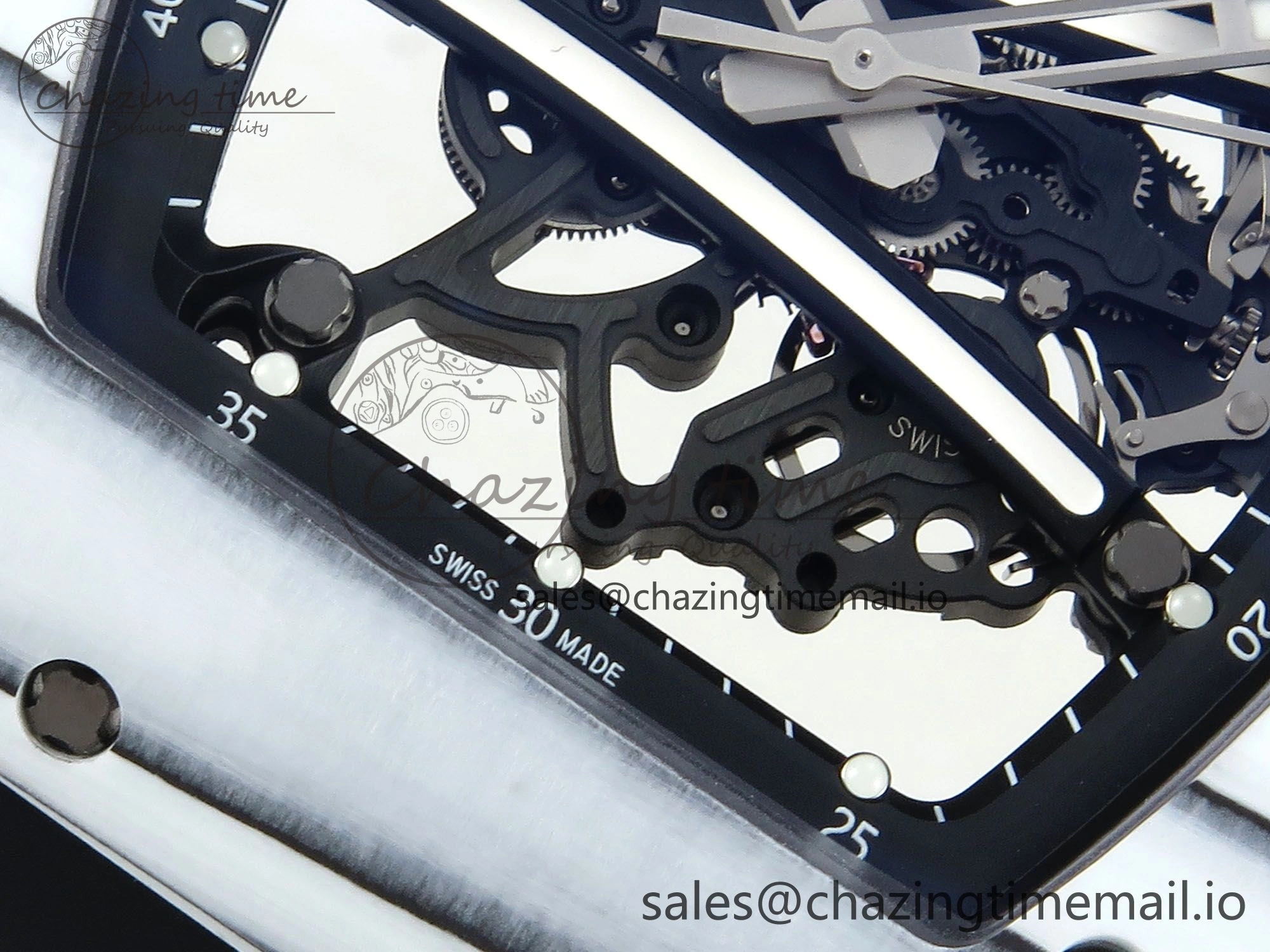 RM 61-01 Yohan Blake White NTPT ZF 1:1 Best Edition on Black Rubber Strap RMUL2 Super Clone Breathable 9207