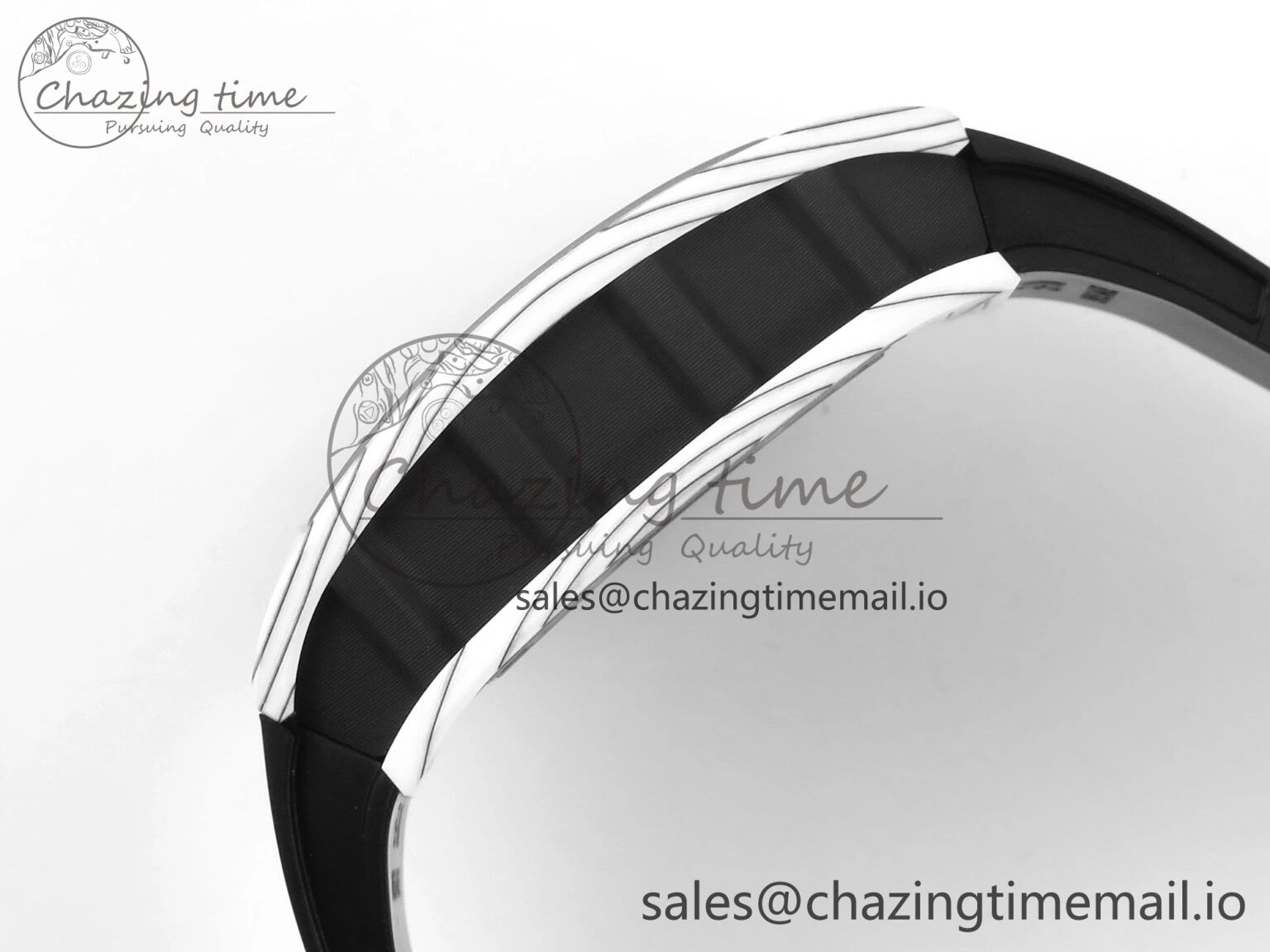 RM 61-01 Yohan Blake White NTPT ZF 1:1 Best Edition on Black Rubber Strap RMUL2 Super Clone Breathable 9207