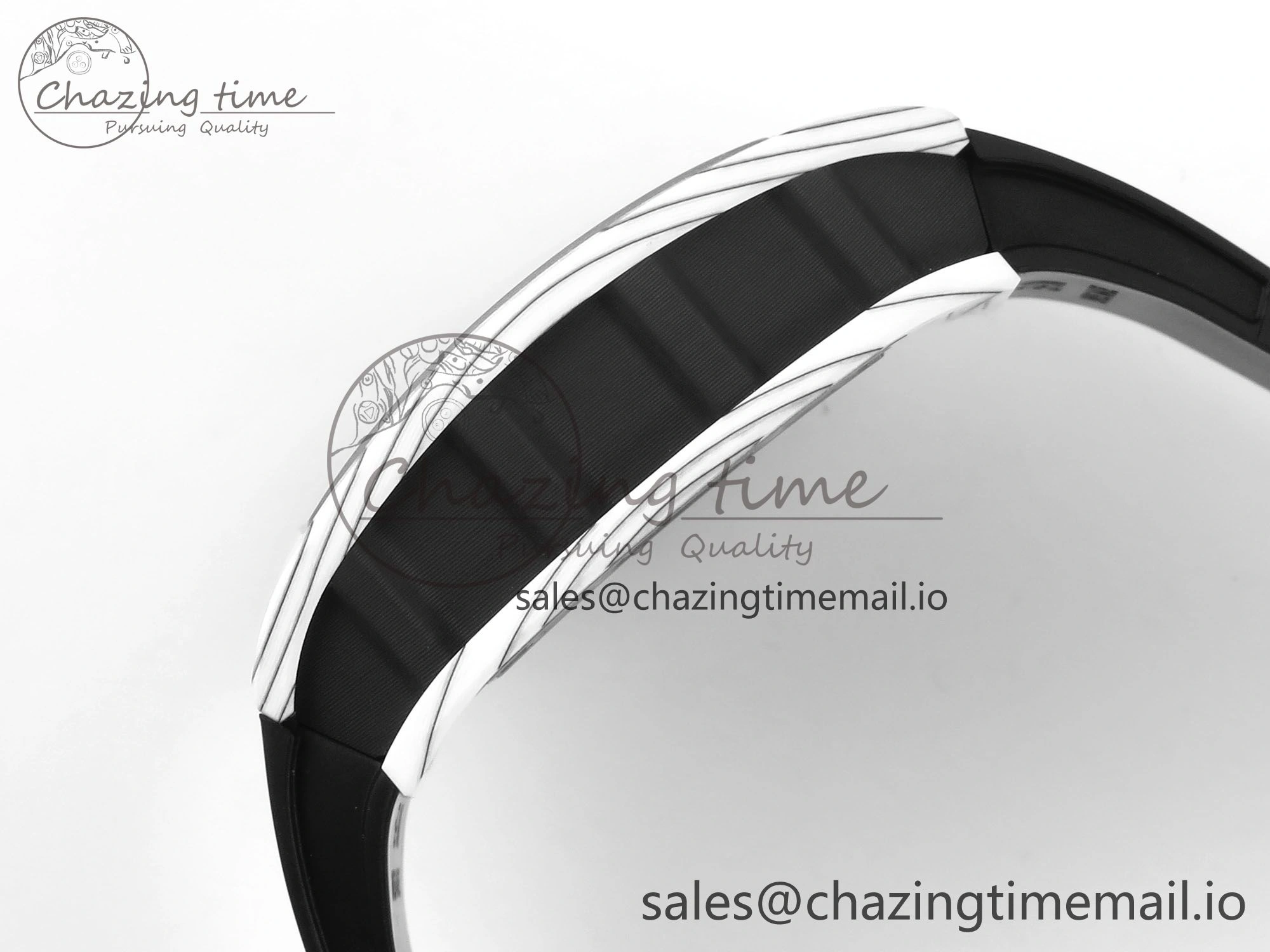 RM 61-01 Yohan Blake White NTPT ZF 1:1 Best Edition on Black Rubber Strap RMUL2 Super Clone Breathable 9207