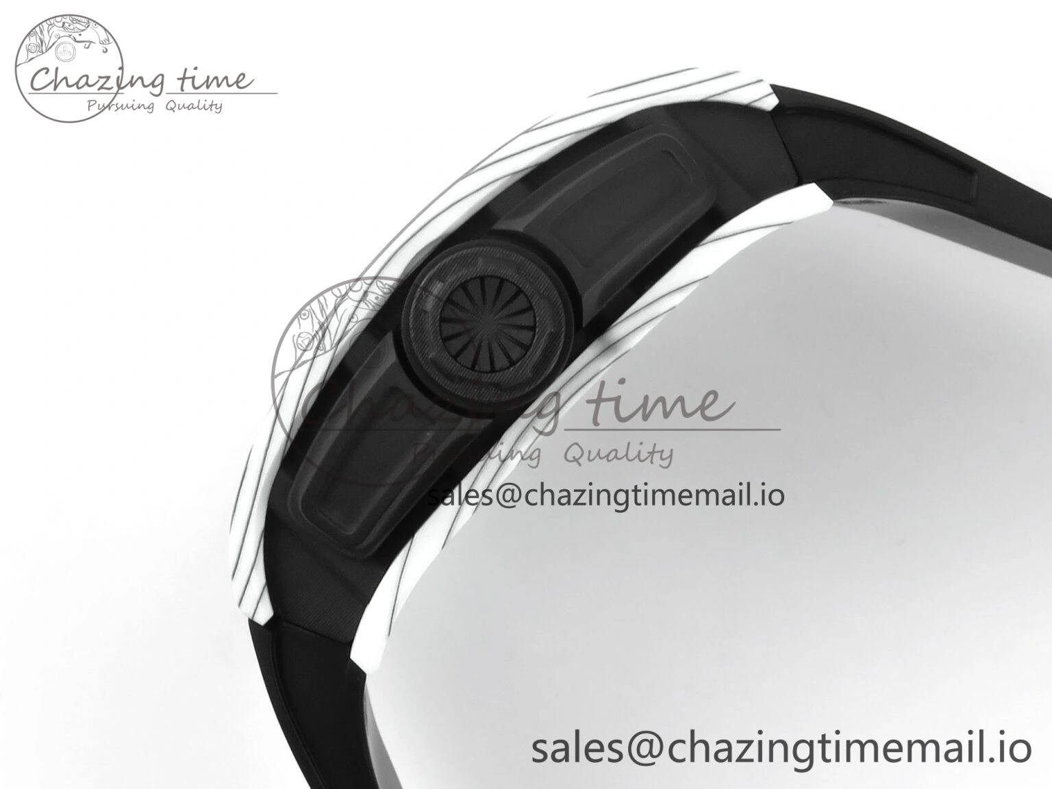 RM 61-01 Yohan Blake White NTPT ZF 1:1 Best Edition on Black Rubber Strap RMUL2 Super Clone Breathable 9207