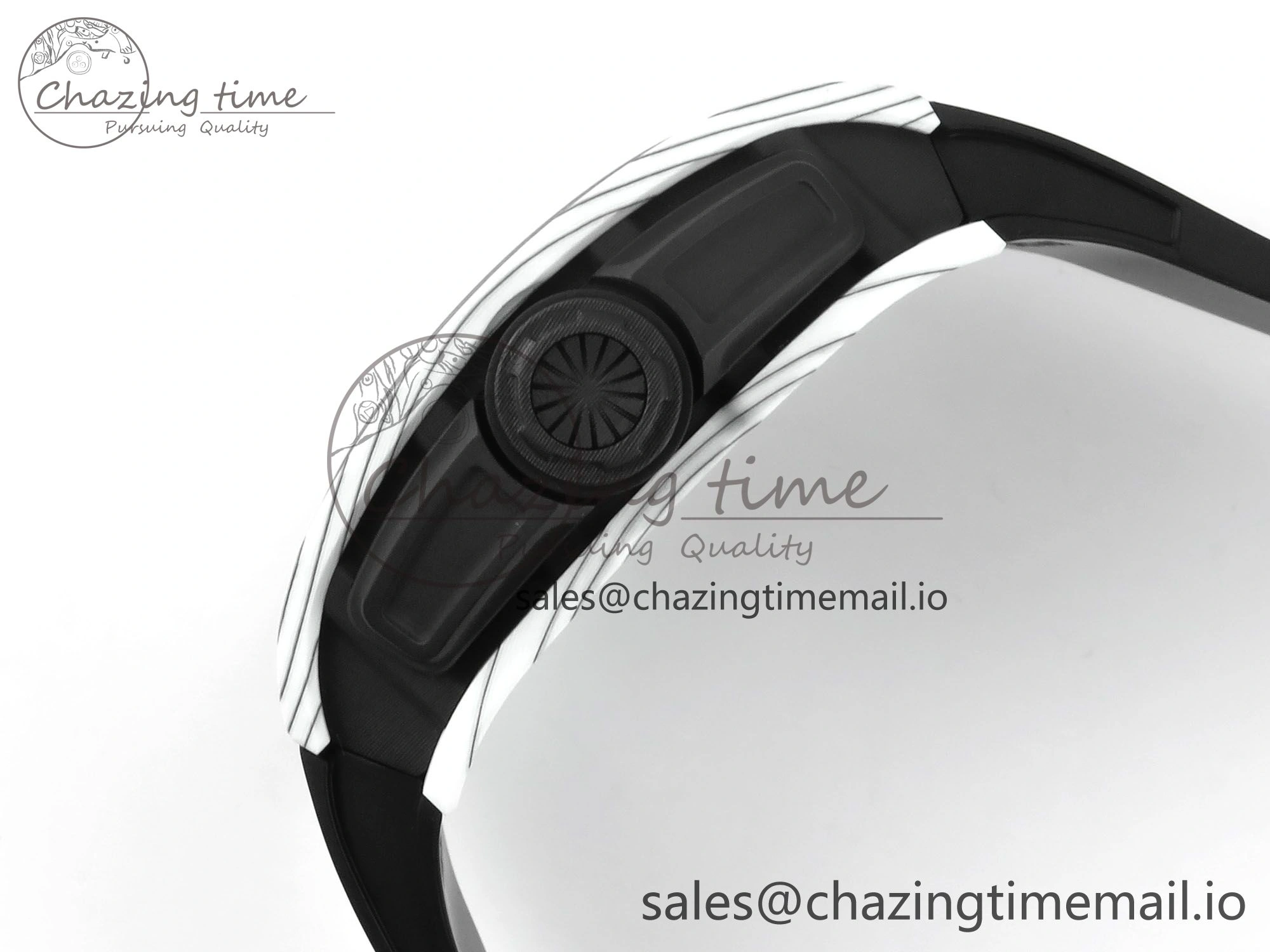 RM 61-01 Yohan Blake White NTPT ZF 1:1 Best Edition on Black Rubber Strap RMUL2 Super Clone Breathable 9207