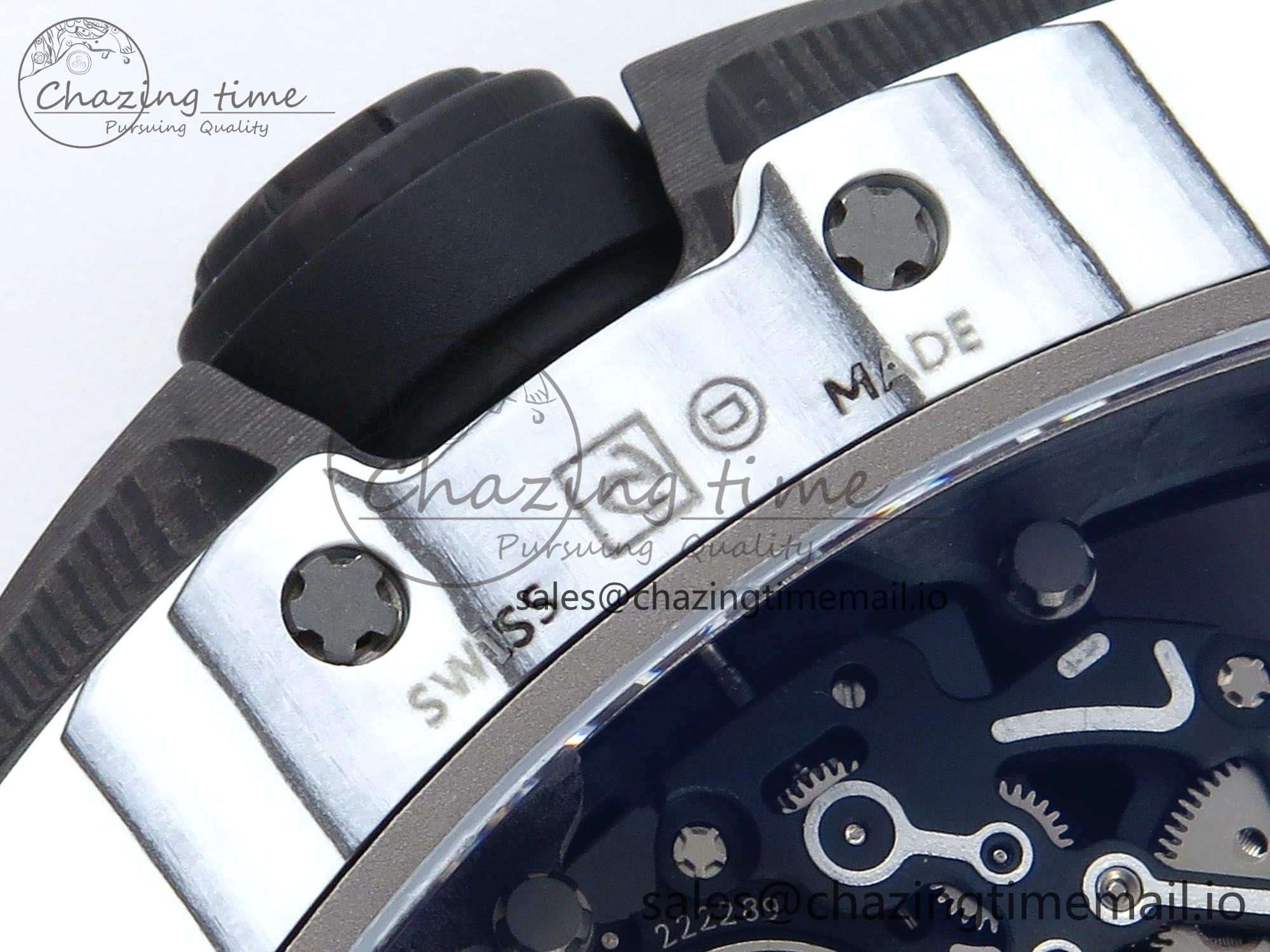 RM 61-01 Yohan Blake White NTPT ZF 1:1 Best Edition on Black Rubber Strap RMUL2 Super Clone Breathable 9207