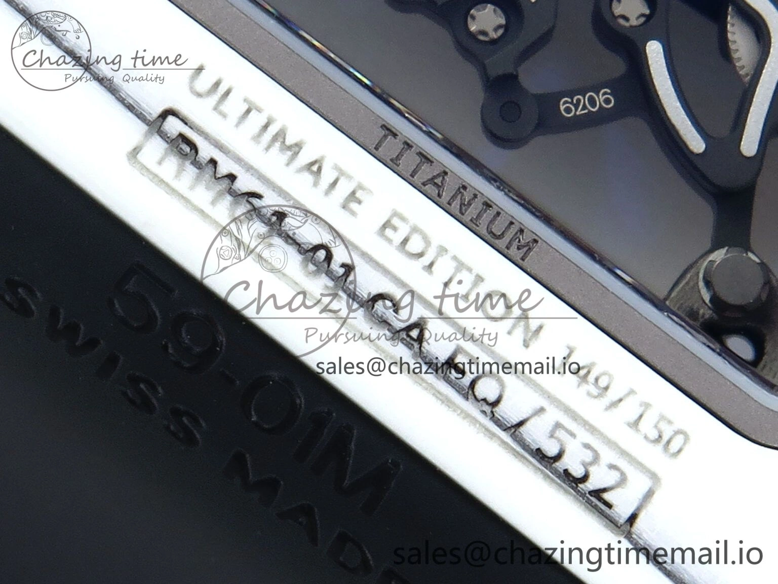 RM 61-01 Yohan Blake White NTPT ZF 1:1 Best Edition on Black Rubber Strap RMUL2 Super Clone Breathable 9207