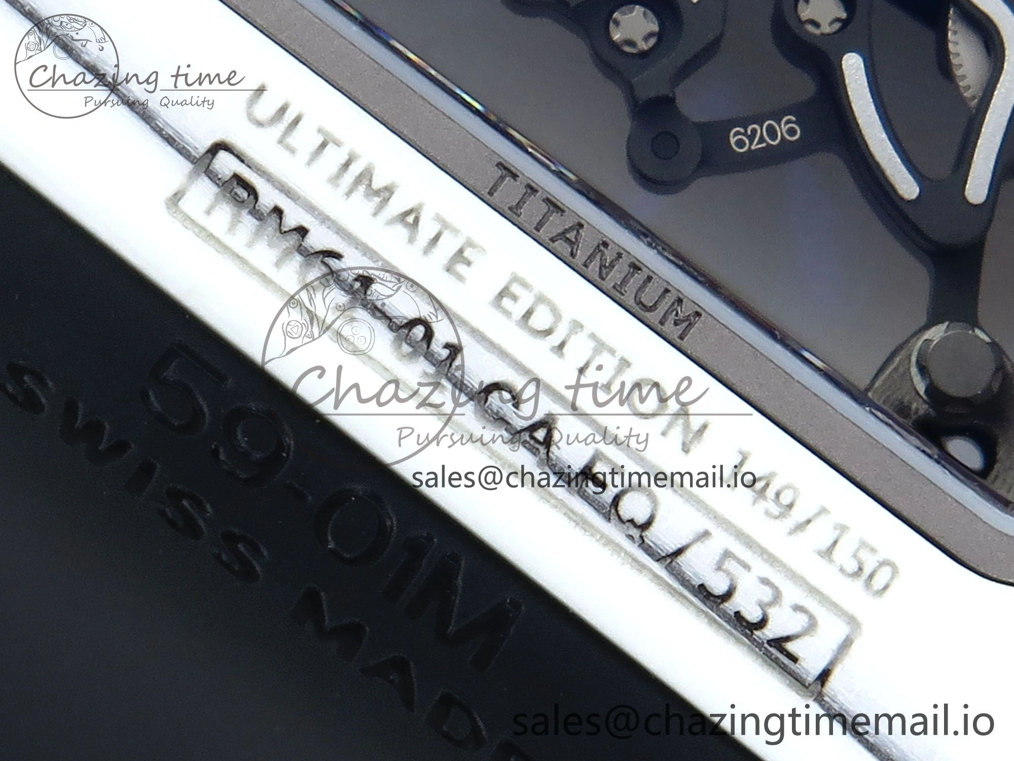 RM 61-01 Yohan Blake White NTPT ZF 1:1 Best Edition on Black Rubber Strap RMUL2 Super Clone Breathable 9207
