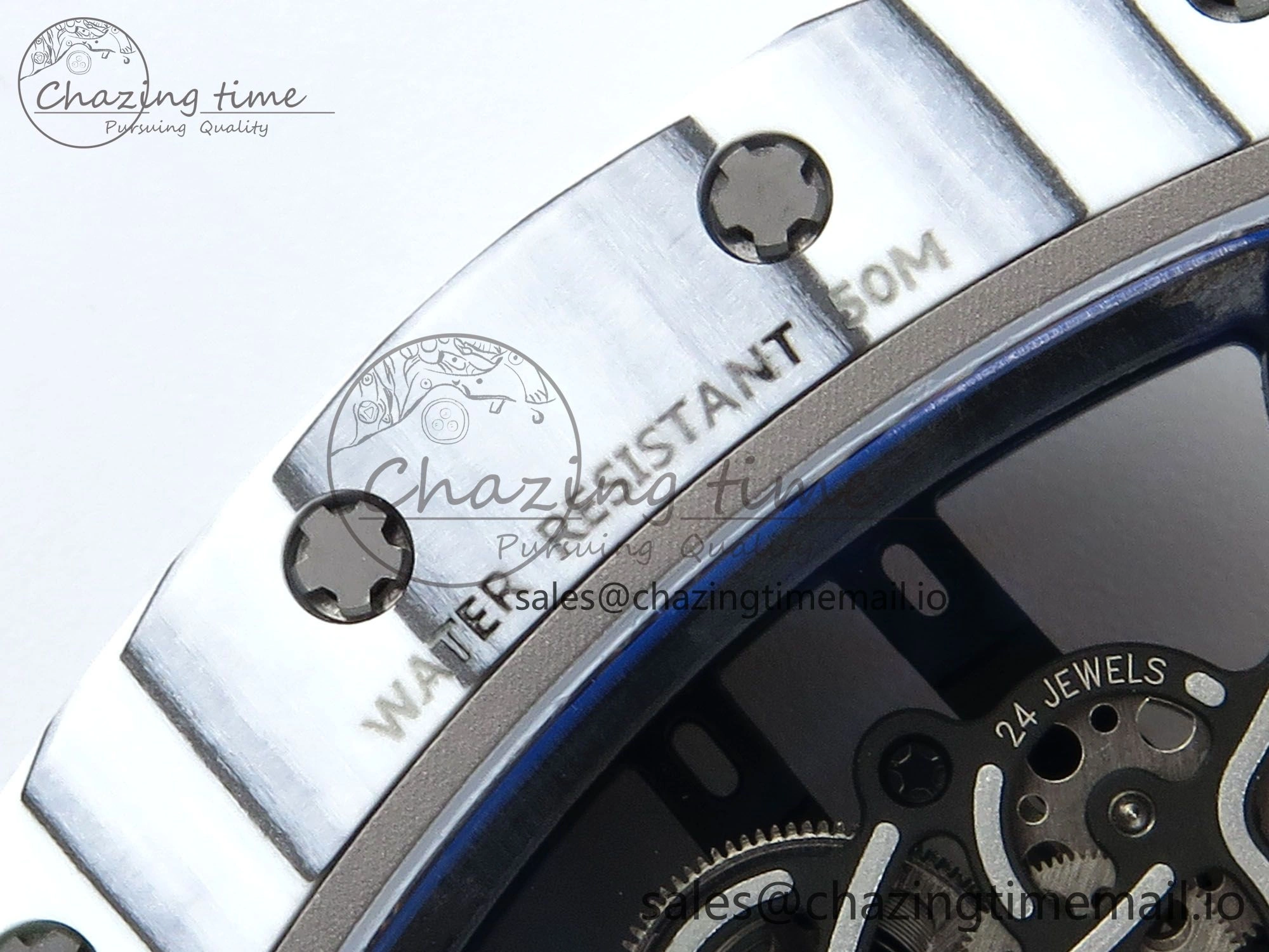 RM 61-01 Yohan Blake White NTPT ZF 1:1 Best Edition on Black Rubber Strap RMUL2 Super Clone Breathable 9207