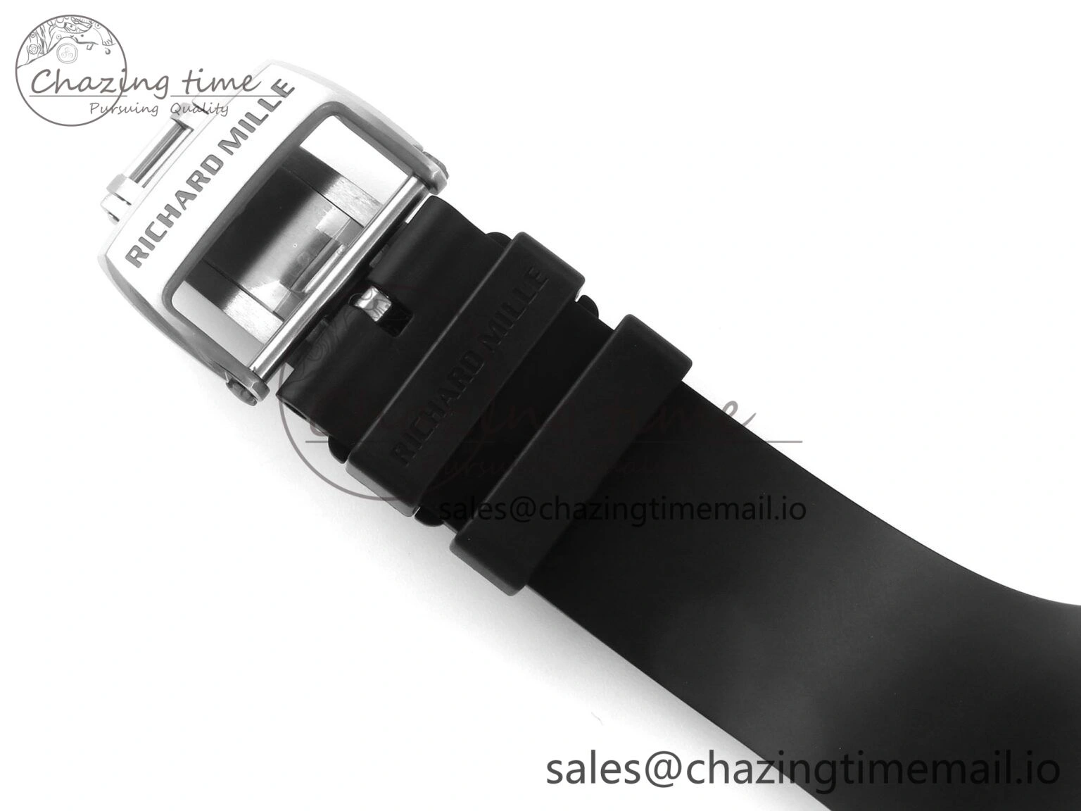 RM 61-01 Yohan Blake White NTPT ZF 1:1 Best Edition on Black Rubber Strap RMUL2 Super Clone Breathable 9207