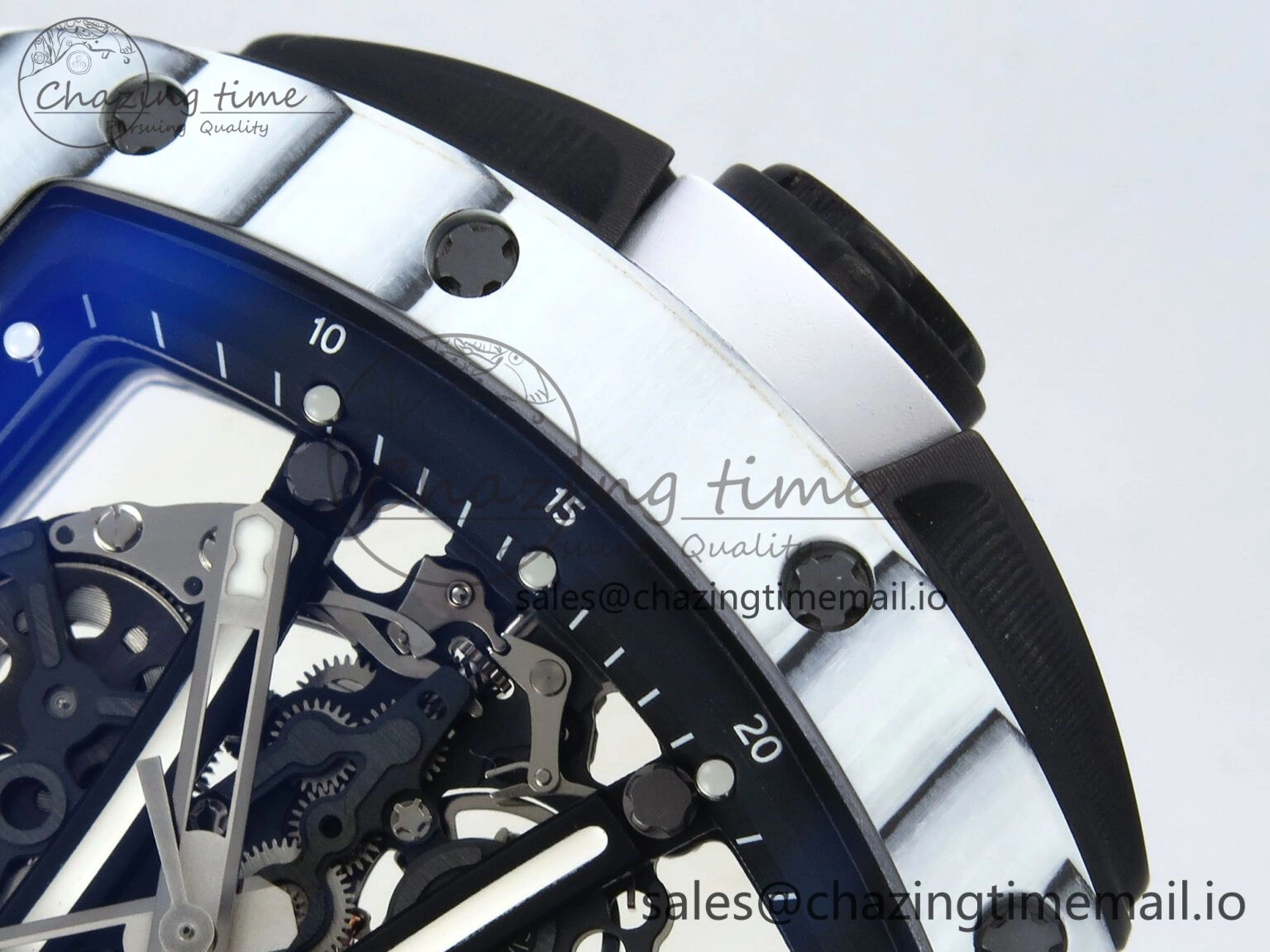 RM 61-01 Yohan White NTPT ZF 1:1 Best Edition on White Rubber Strap RMUL2 Super Clone FreshLook 9198