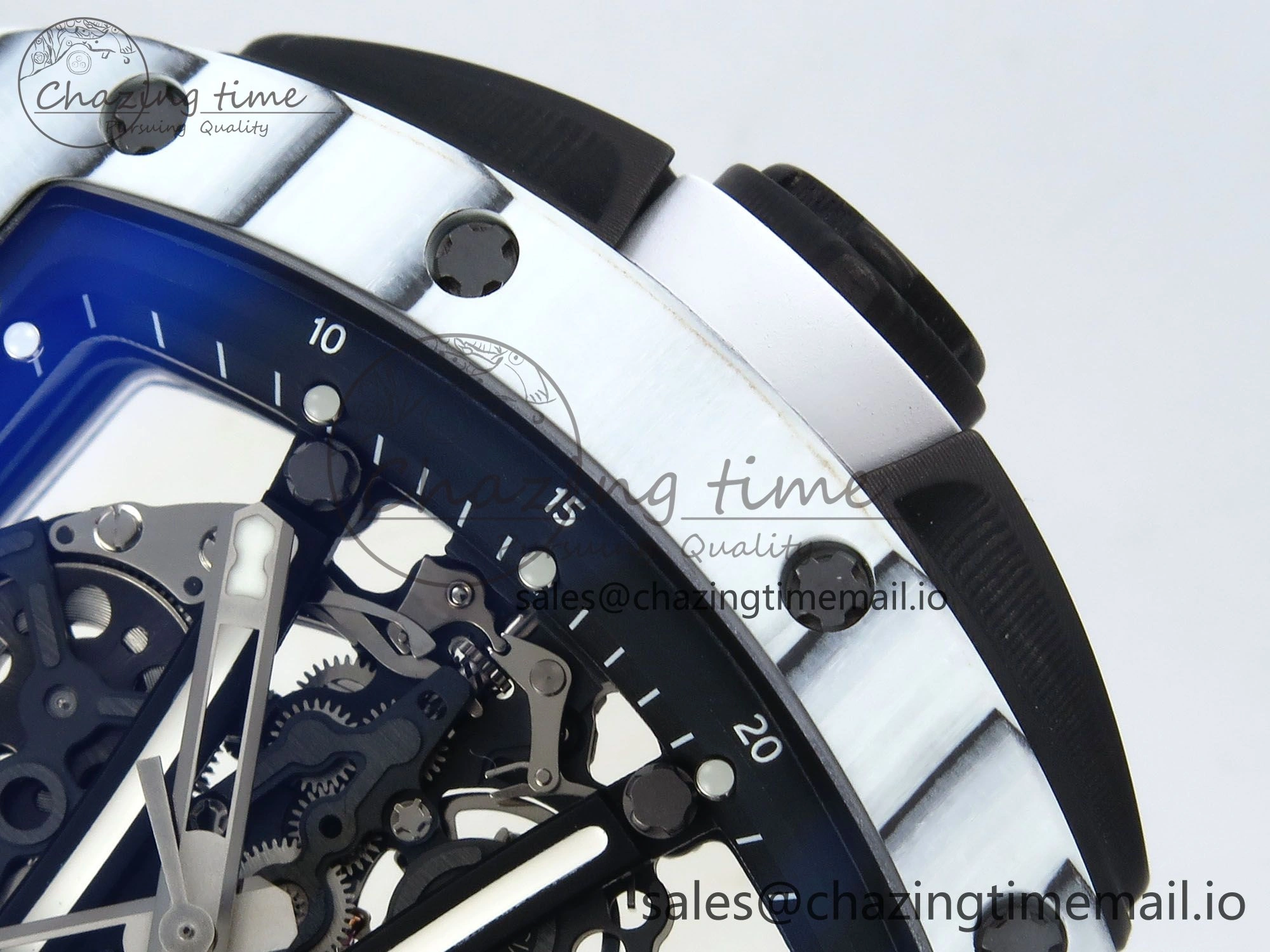 RM 61-01 Yohan White NTPT ZF 1:1 Best Edition on White Rubber Strap RMUL2 Super Clone FreshLook 9198