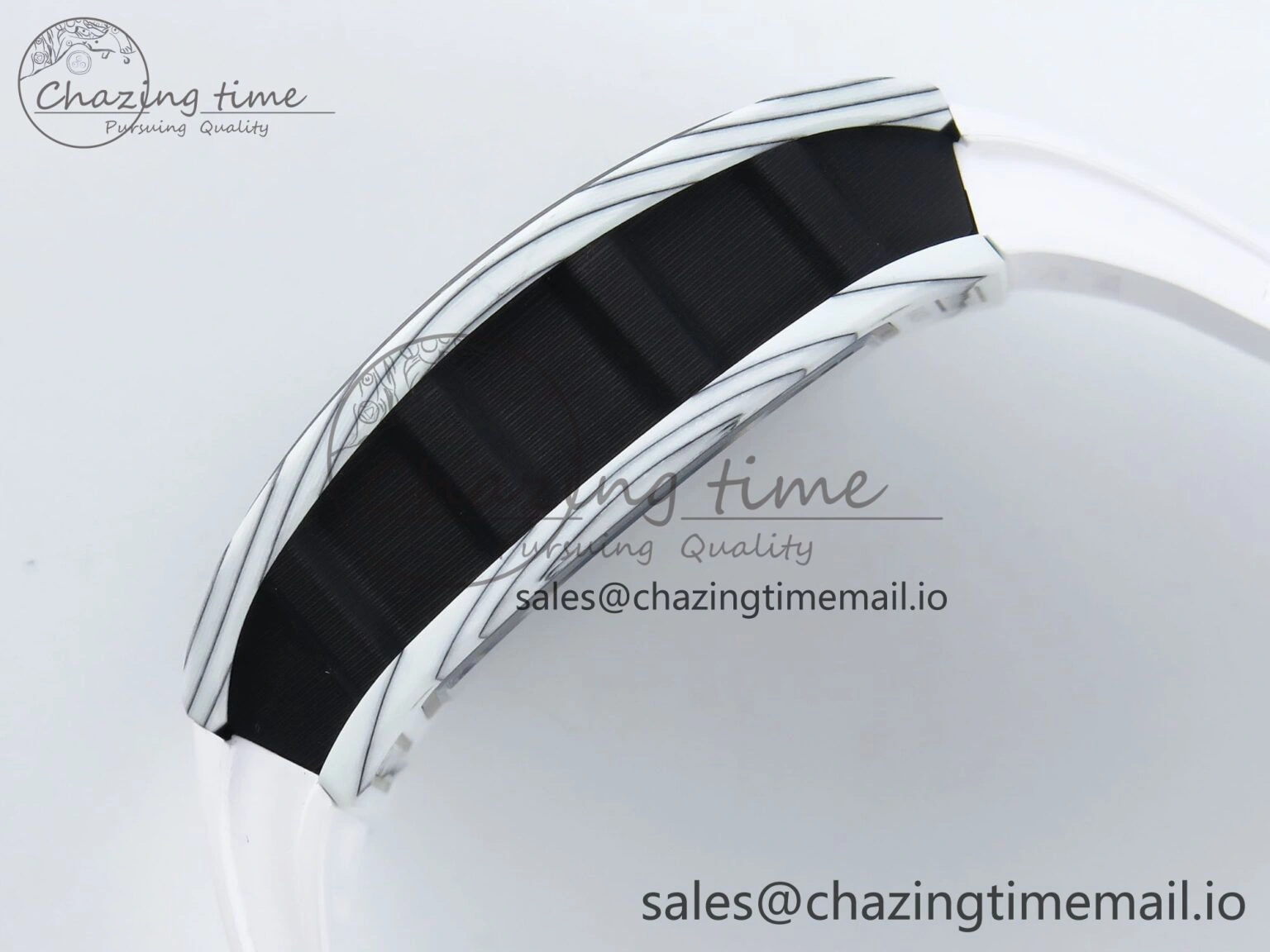RM 61-01 Yohan White NTPT ZF 1:1 Best Edition on White Rubber Strap RMUL2 Super Clone FreshLook 9198