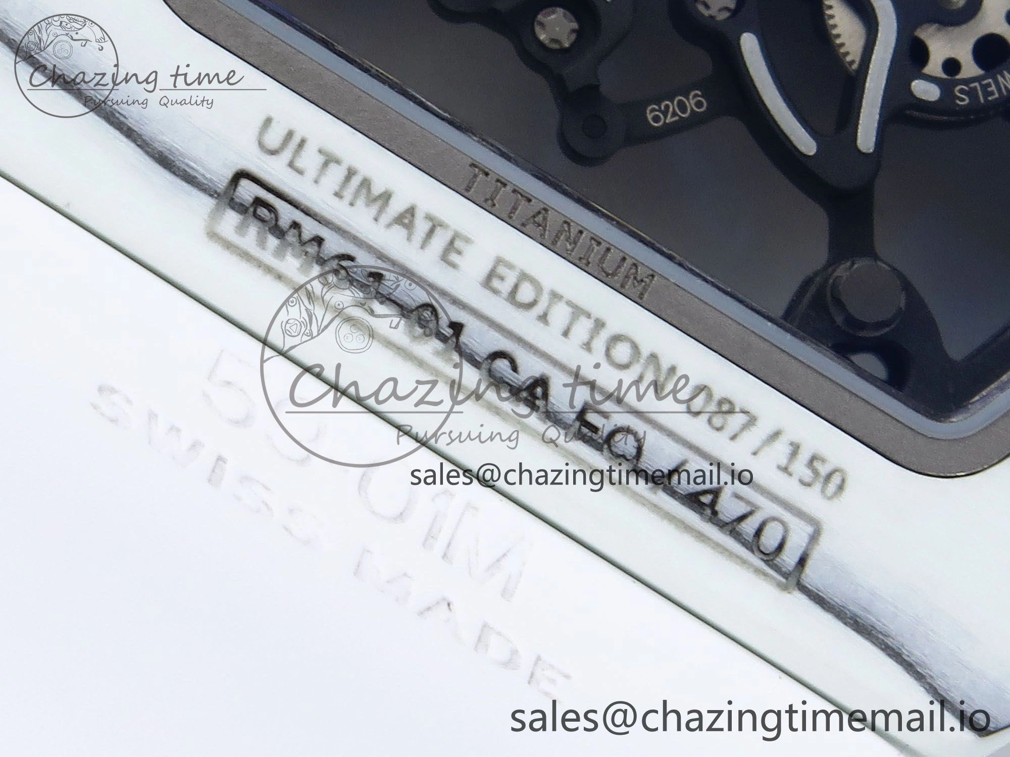 RM 61-01 Yohan White NTPT ZF 1:1 Best Edition on White Rubber Strap RMUL2 Super Clone FreshLook 9198