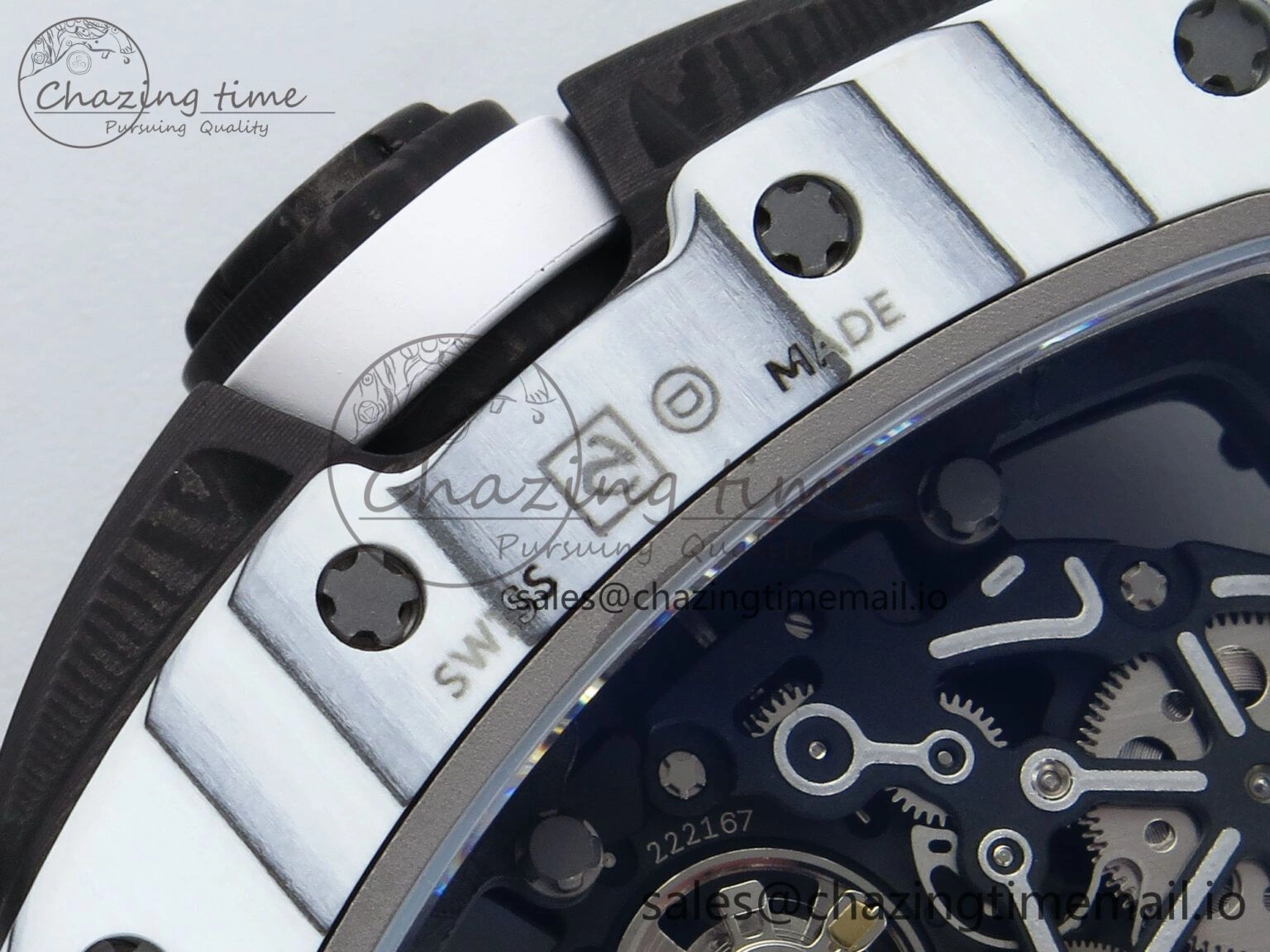 RM 61-01 Yohan White NTPT ZF 1:1 Best Edition on White Rubber Strap RMUL2 Super Clone FreshLook 9198