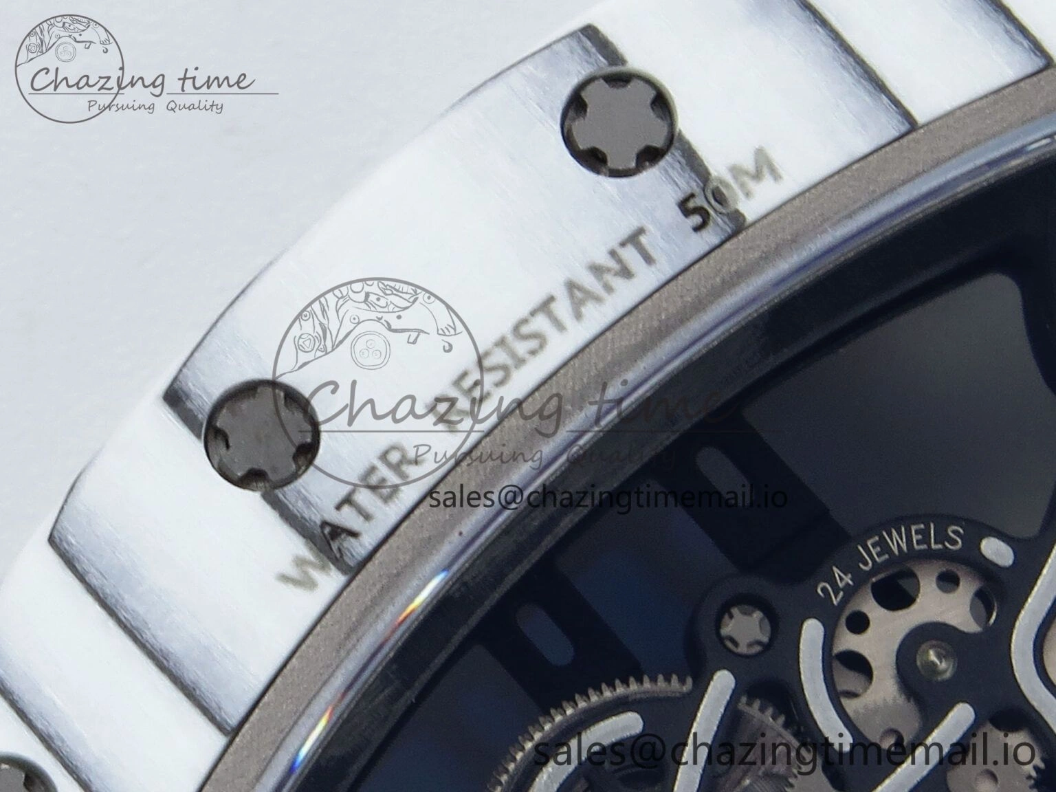 RM 61-01 Yohan White NTPT ZF 1:1 Best Edition on White Rubber Strap RMUL2 Super Clone FreshLook 9198