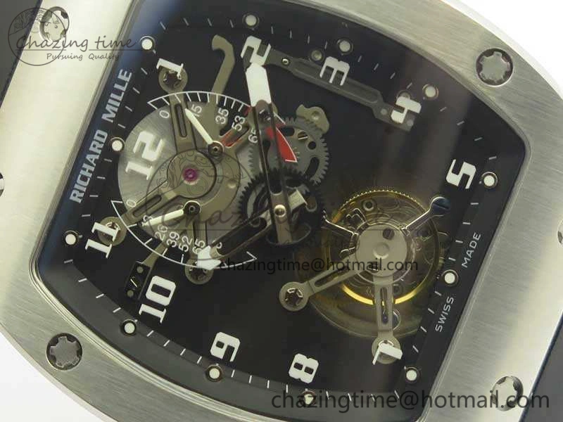 RM001 SS Real PR JBF SS Bezel Skeleton Dial On Rubber Strap Asian Tourbillon SmartChoice 9491