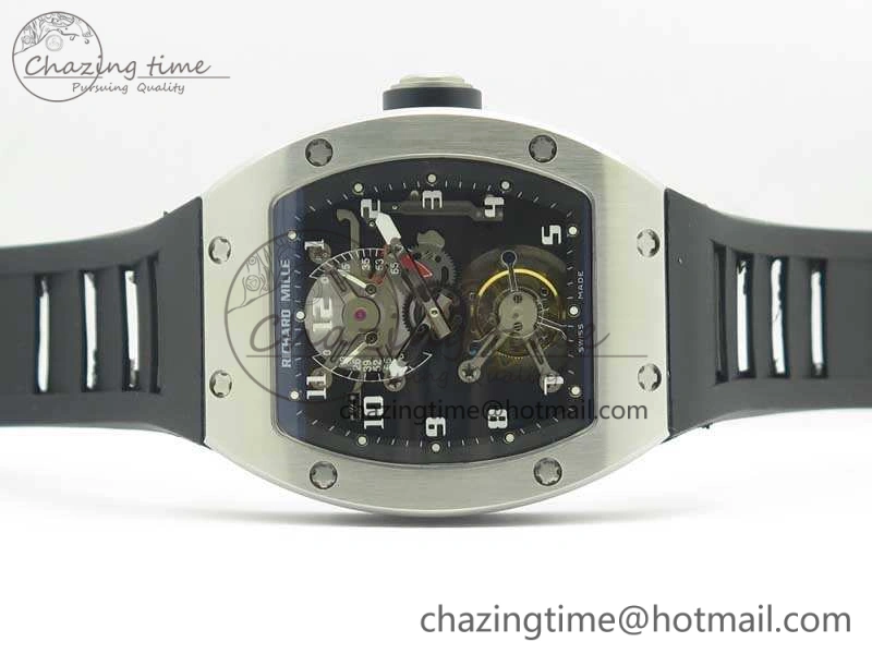 RM001 SS Real PR JBF SS Bezel Skeleton Dial On Rubber Strap Asian Tourbillon SmartChoice 9491