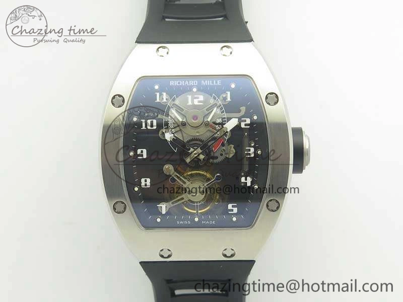 RM001 SS Real PR JBF SS Bezel Skeleton Dial On Rubber Strap Asian Tourbillon SmartChoice 9491