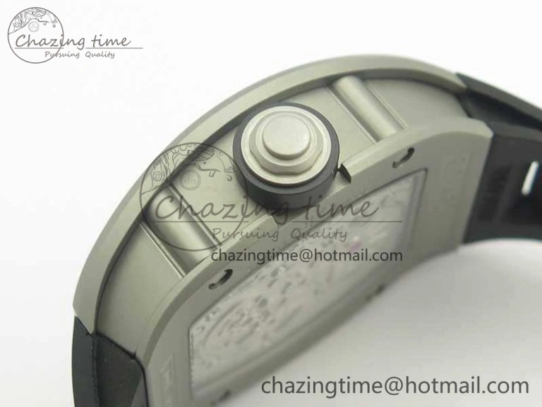 RM001 Satin-Polished Steel Real PR JBF Skeleton Dial On Rubber Strap Asian Tourbillon Bright 9490