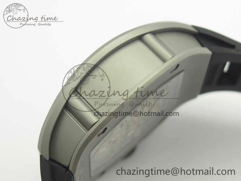 RM001 Satin-Polished Steel Real PR JBF Skeleton Dial On Rubber Strap Asian Tourbillon Bright 9490
