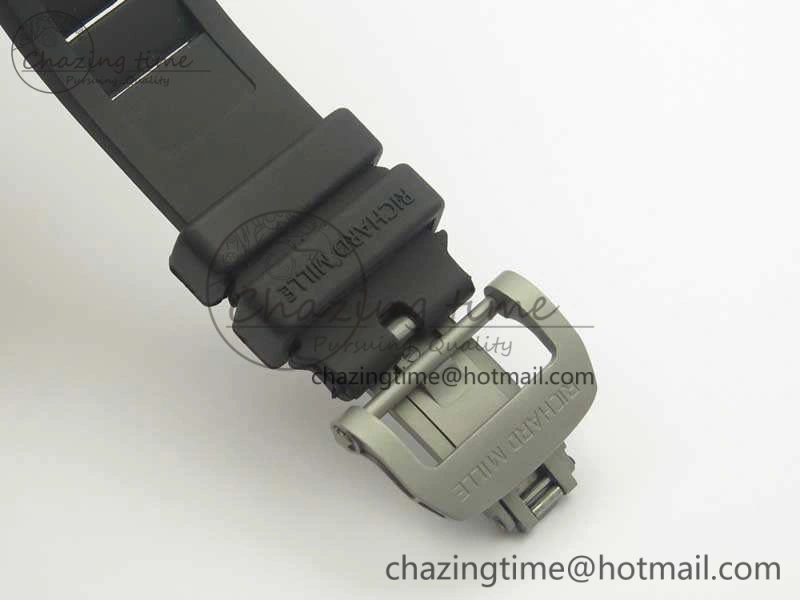 RM001 Satin-Polished Steel Real PR JBF Skeleton Dial On Rubber Strap Asian Tourbillon Bright 9490