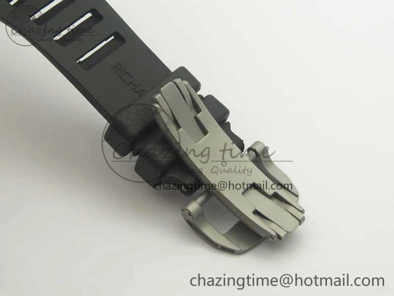 RM001 Satin-Polished Steel Real PR JBF Skeleton Dial On Rubber Strap Asian Tourbillon Bright 9490