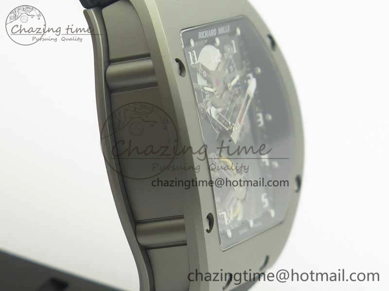 RM001 Satin-Polished Steel Real PR JBF Skeleton Dial On Rubber Strap Asian Tourbillon Bright 9490