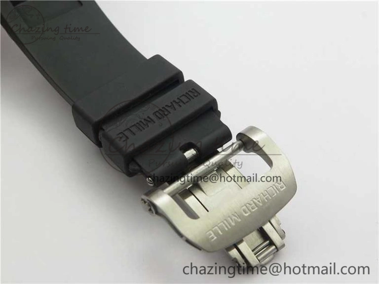 RM001 Tourbillon Brushed SS JBF Best Edition Black Dial on Rubber Strap Chic 9448