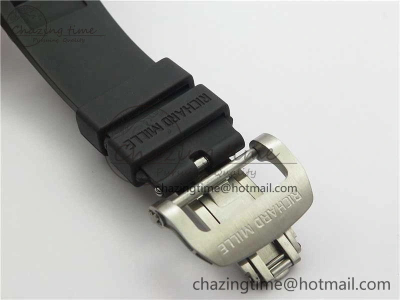 RM001 Tourbillon Brushed SS JBF Best Edition Black Dial on Rubber Strap Chic 9448