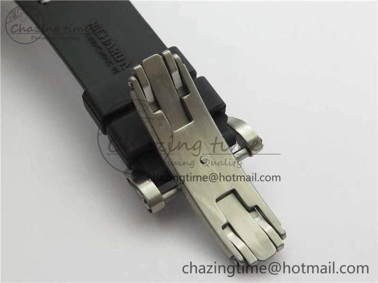 RM001 Tourbillon Brushed SS JBF Best Edition Black Dial on Rubber Strap Chic 9448