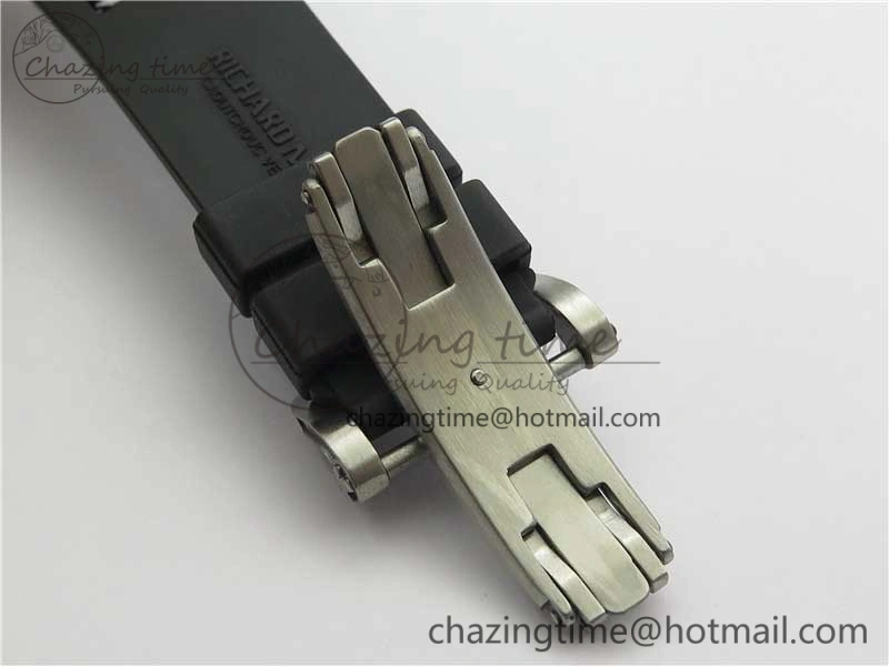 RM001 Tourbillon Brushed SS JBF Best Edition Black Dial on Rubber Strap Chic 9448