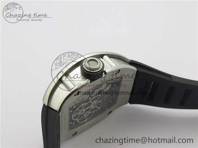 RM001 Tourbillon Brushed SS JBF Best Edition Black Dial on Rubber Strap Chic 9448