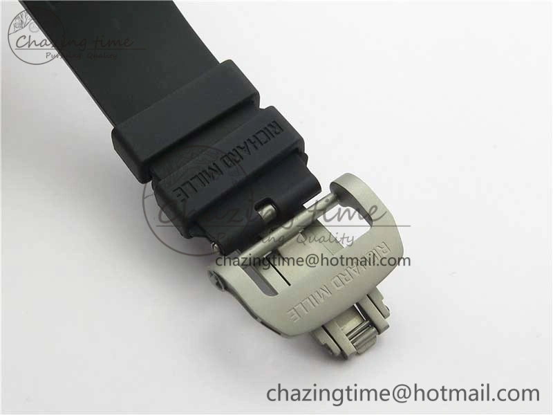RM001 Tourbillon Sandblasted SS JBF Best Edition Black Dial on Rubber Strap SunProtective 9447