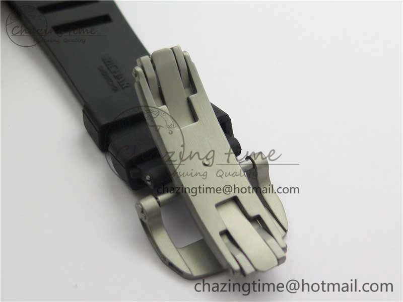 RM001 Tourbillon Sandblasted SS JBF Best Edition Black Dial on Rubber Strap SunProtective 9447