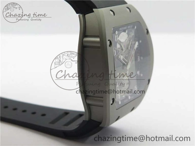 RM001 Tourbillon Sandblasted SS JBF Best Edition Black Dial on Rubber Strap SunProtective 9447