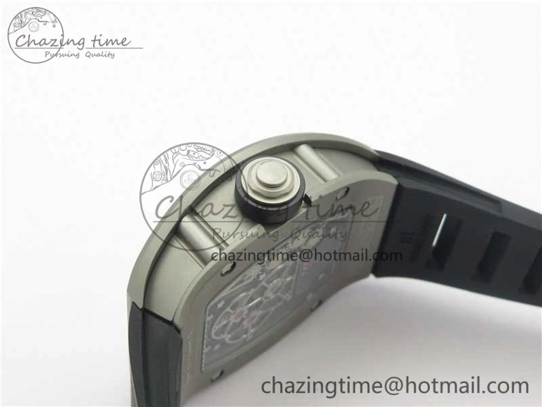 RM001 Tourbillon Sandblasted SS JBF Best Edition Black Dial on Rubber Strap SunProtective 9447