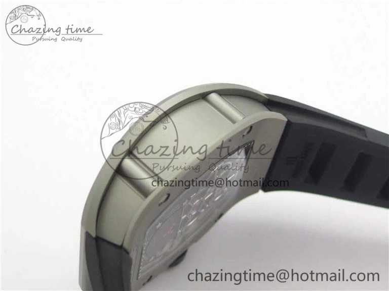 RM001 Tourbillon Sandblasted SS JBF Best Edition Black Dial on Rubber Strap SunProtective 9447