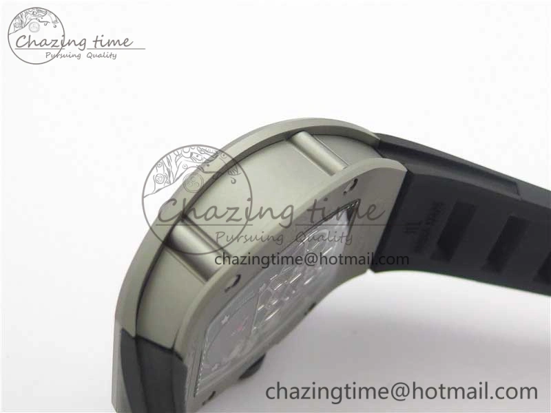 RM001 Tourbillon Sandblasted SS JBF Best Edition Black Dial on Rubber Strap SunProtective 9447