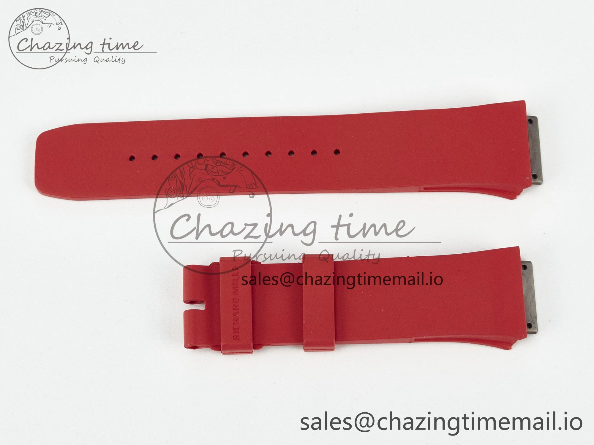 Sophisticated RM007 1:1 Best Edition Red Rubber Strap (Fits the Gen size) 4075