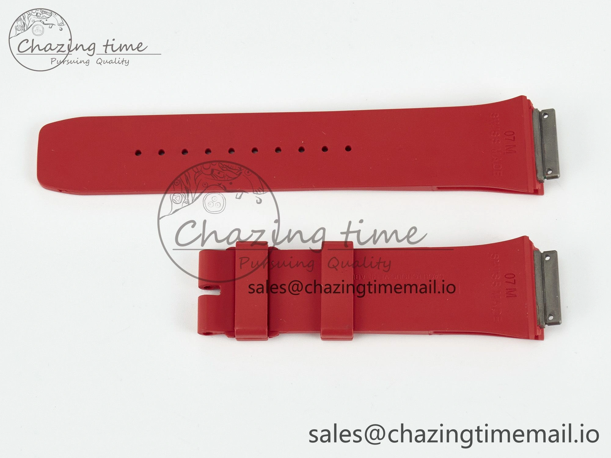 Sophisticated RM007 1:1 Best Edition Red Rubber Strap (Fits the Gen size) 4075